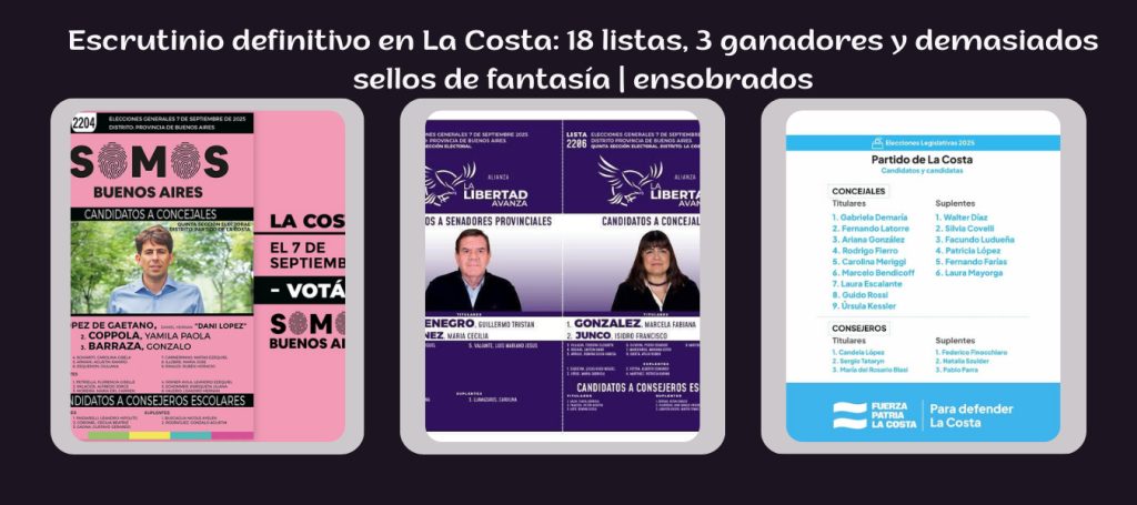 Escrutinio definitivo en La Costa 18 listas 3 ganadores y demasiados sellos de fantasia ensobrados