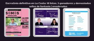 Escrutinio definitivo en La Costa 18 listas 3 ganadores y demasiados sellos de fantasia ensobrados