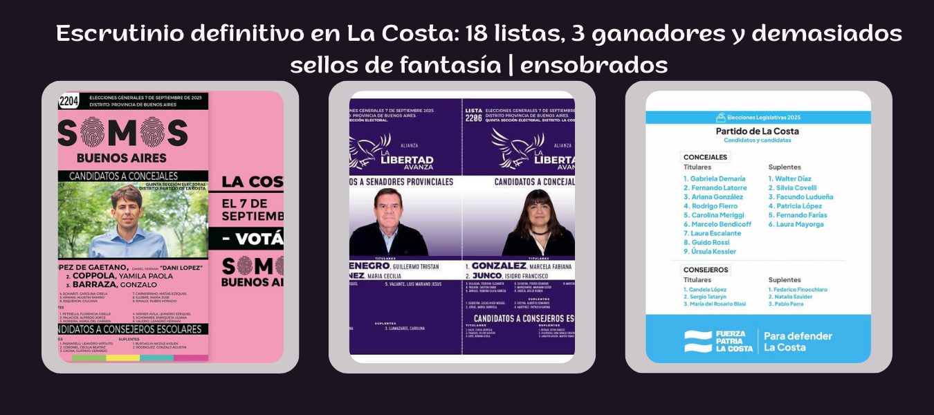 Escrutinio definitivo en La Costa 18 listas 3 ganadores y demasiados sellos de fantasia ensobrados